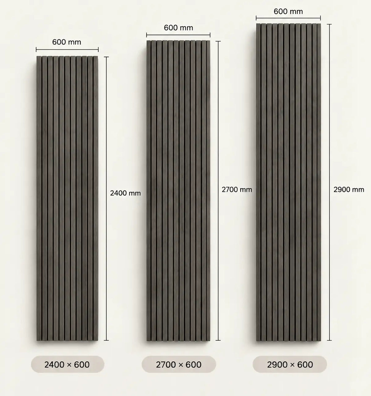 Slat Acoustic Panel — Charcoal