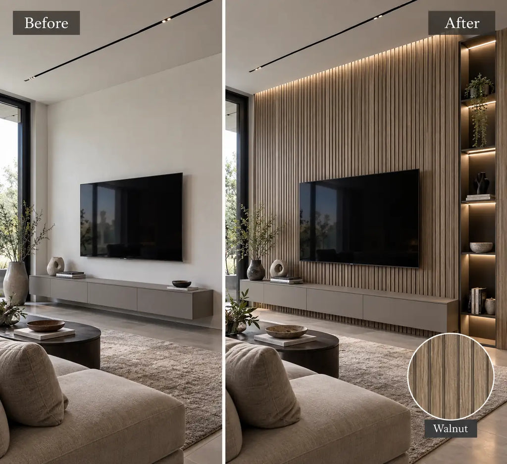 Slat Acoustic Panel — Walnut Dark