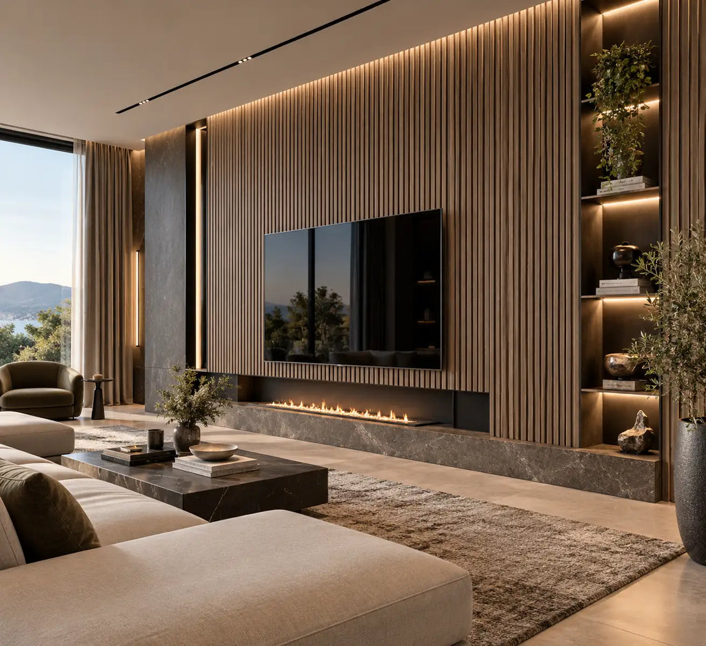 Slat Acoustic Panel — Walnut Dark