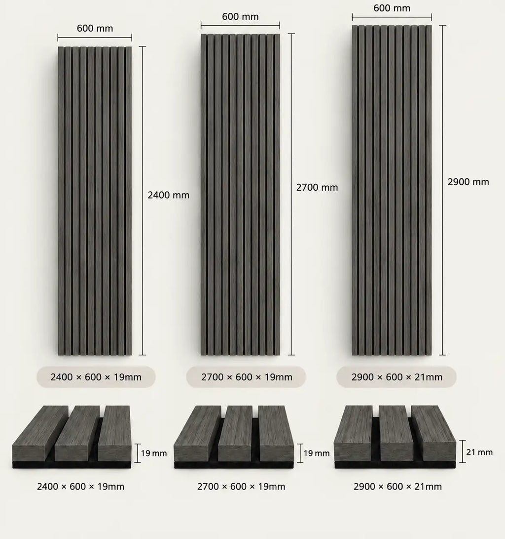 Slat Acoustic Panel — Charcoal