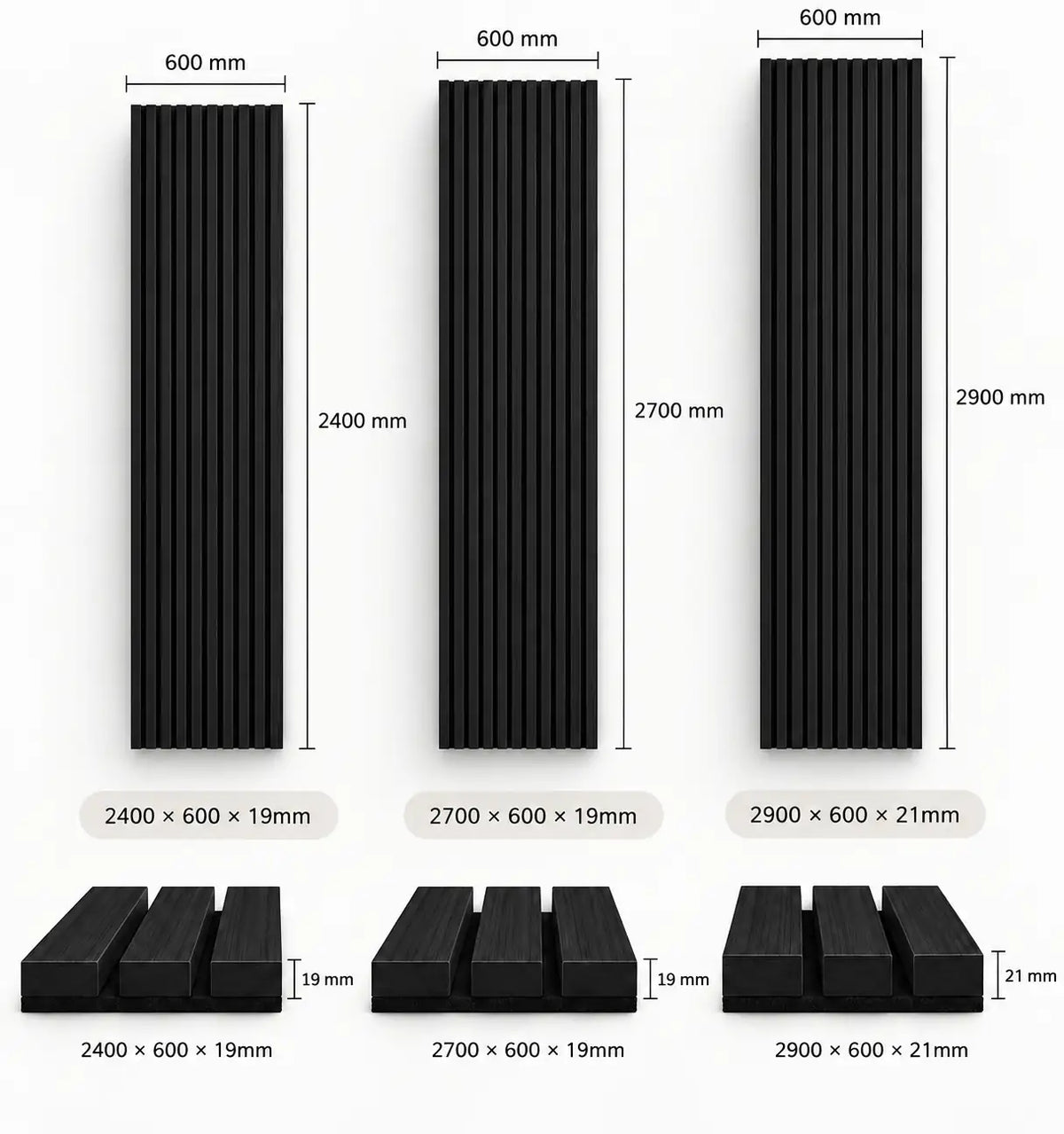 Slat Acoustic Panel — Black Oak