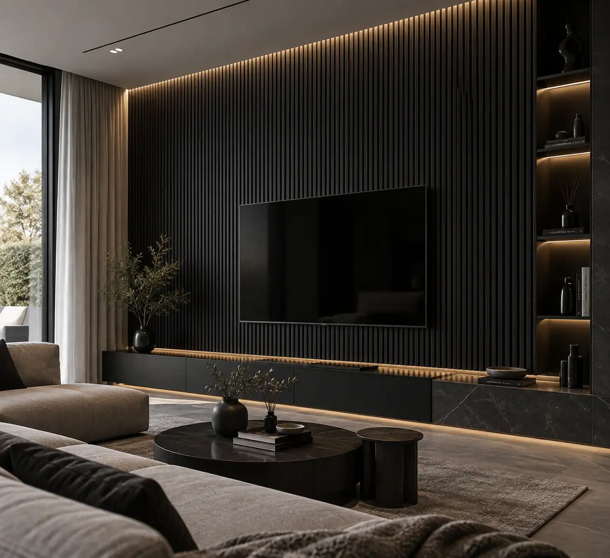 Slat Acoustic Panel — Black Oak