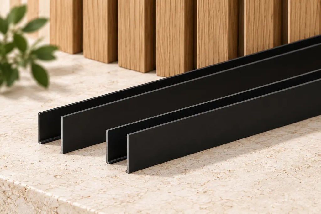 Berara acoustic panel end trim in black