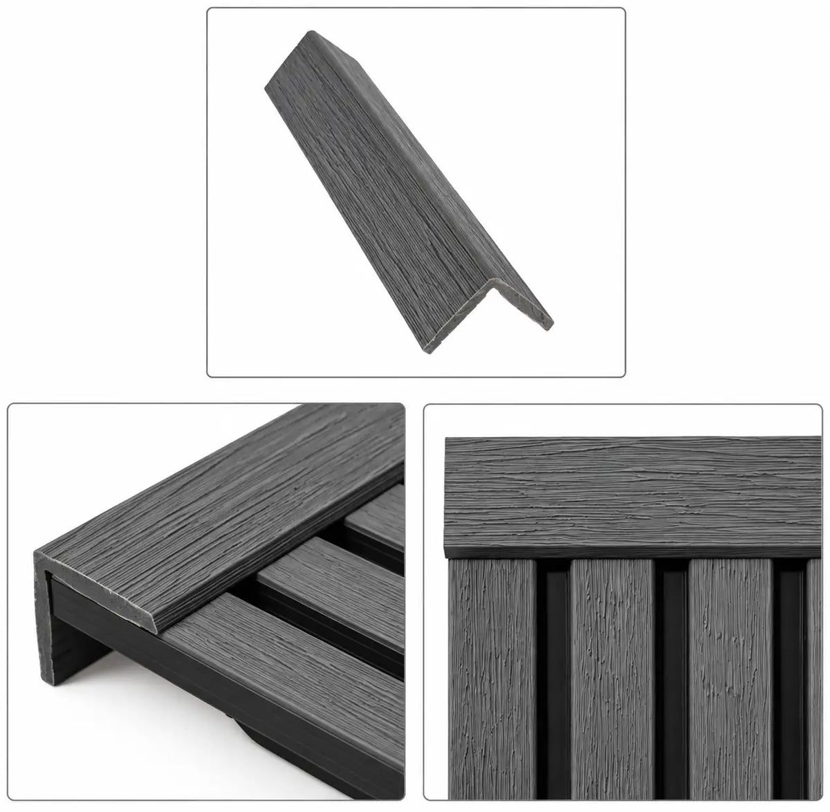 WPC L Corner Shape — Charcoal