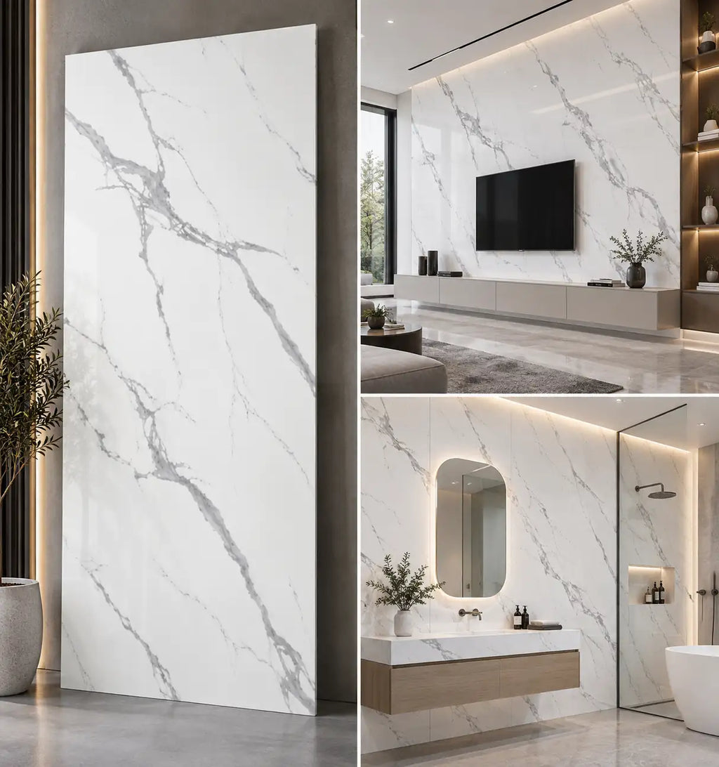 Carla White SPC marble sheet panel