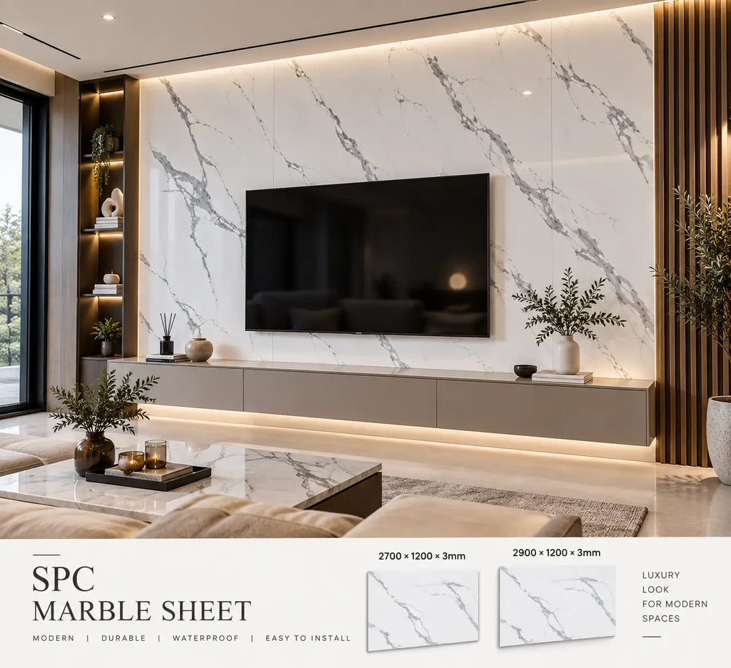 Carla White SPC marble sheet panel