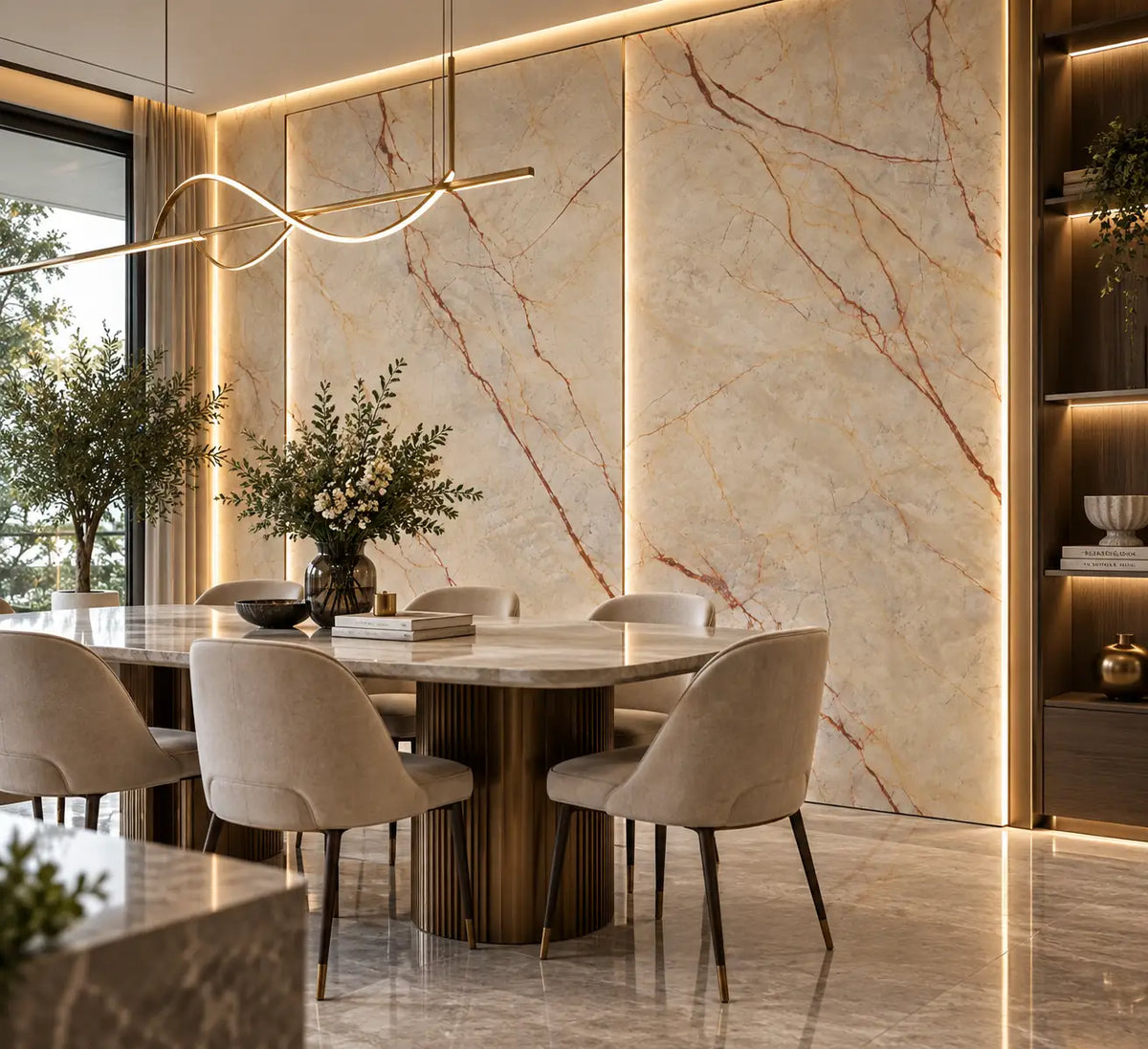 Cream SPC marble sheet panel
