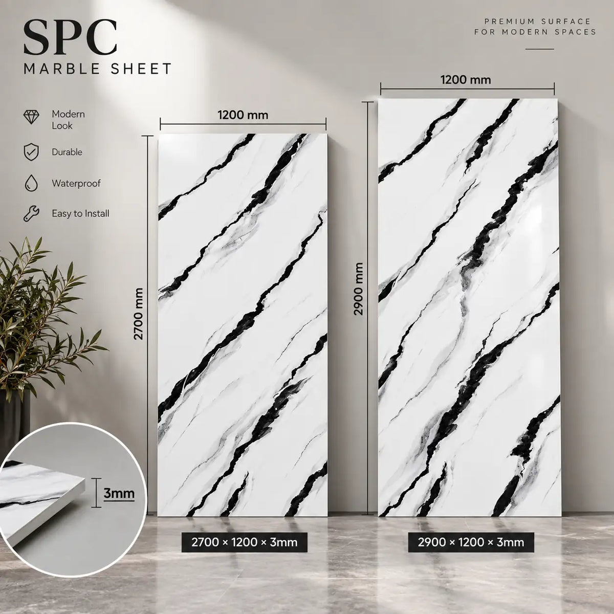 Ivory White SPC marble sheet panel