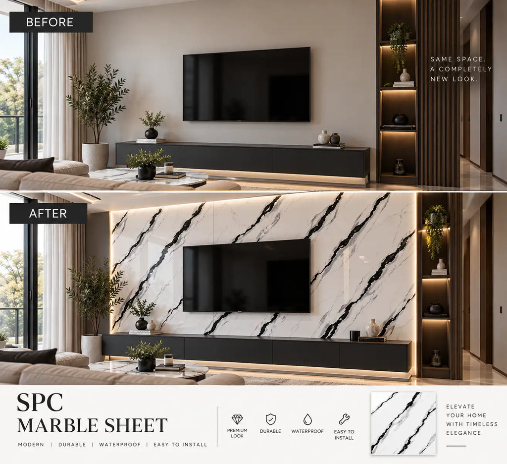 Ivory White SPC marble sheet panel