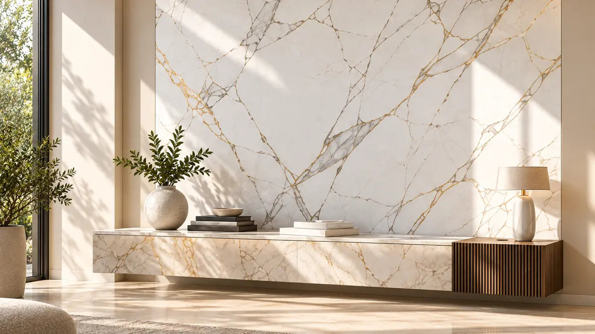 Marble Sheet — Nero Marquina in a completed project