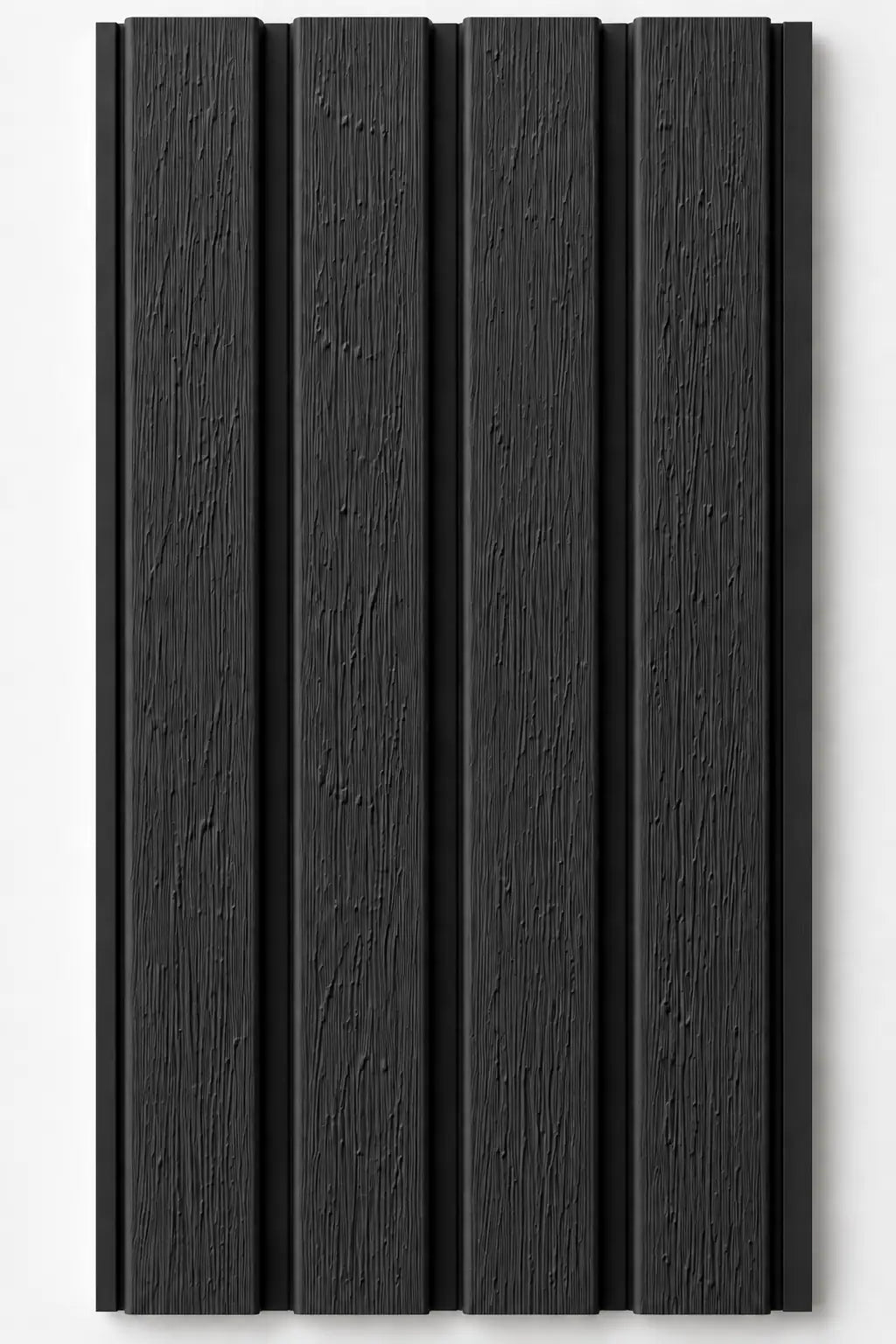 WPC outdoor wall panel in Black — front view