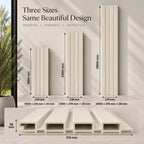 Cream WPC panel dimensions — 219 mm wide, 26 mm deep