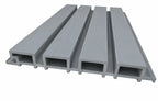 Light Grey WPC panel profile showing four slats and 26 mm depth