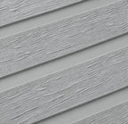 Close-up of the Light Grey WPC panel timber-look texture