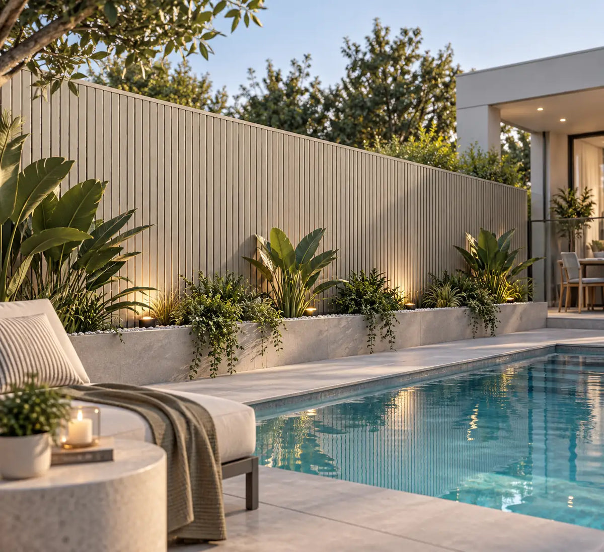 Maple WPC cladding installed on an outdoor wall