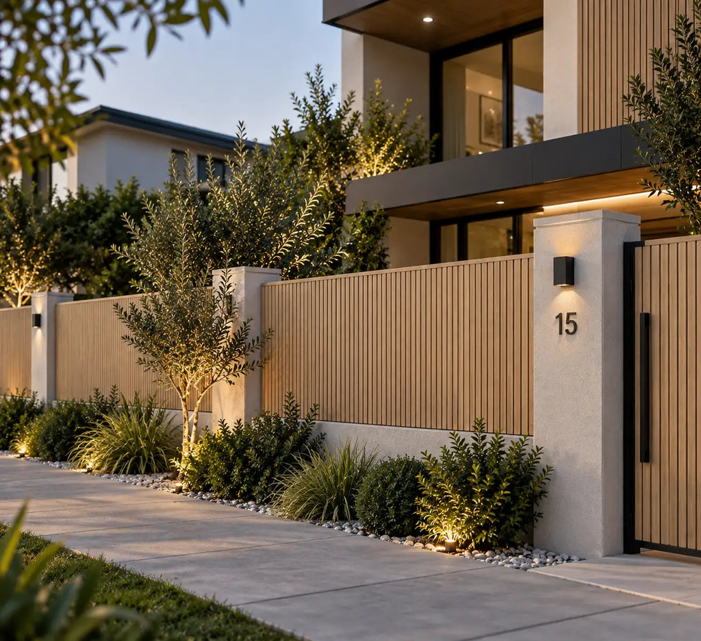 Oak WPC cladding installed on an outdoor wall