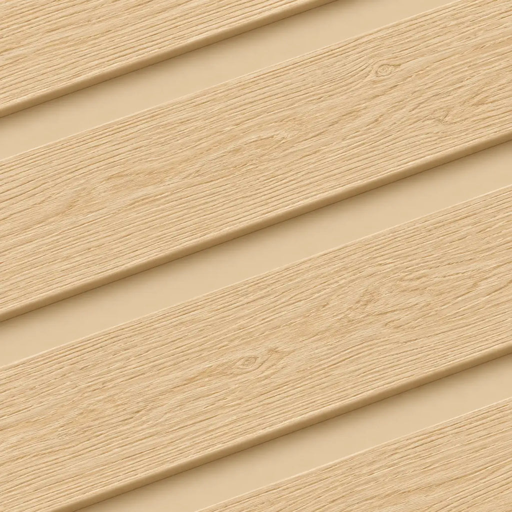 Close-up of the Oak WPC panel timber-look texture