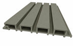 Olive Grey WPC panel profile showing four slats and 26 mm depth