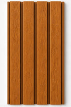 WPC outdoor wall panel in Teak — front view