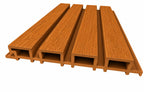 Teak WPC panel profile showing four slats and 26 mm depth
