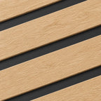 Close-up of the Teak-Dark WPC panel timber-look texture
