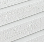 Close-up of the White WPC panel timber-look texture
