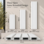 White WPC panel dimensions — 219 mm wide, 26 mm deep