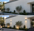 Before and after — outdoor wall clad in White WPC panels